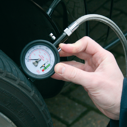 Sealey Tyre Pressure & Tread Depth Gauge with Flexible Hose TSTPDG02