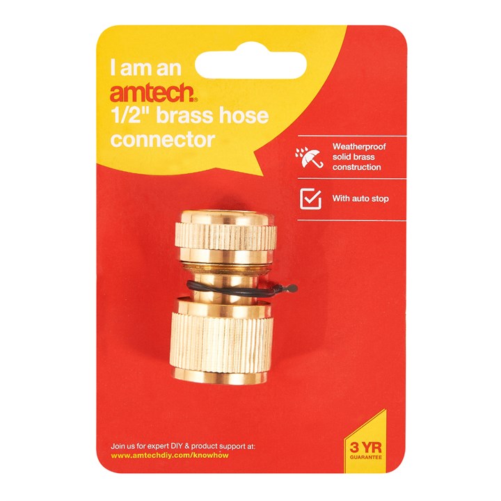 Amtech 13mm (1/2") Brass hose connector U2517