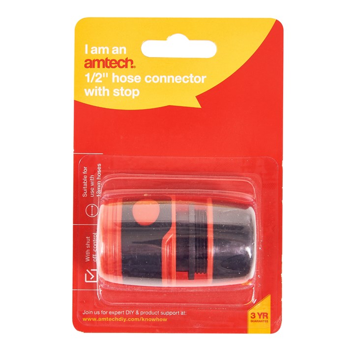 Amtech 13mm (1/2") Hose connector with stop U2526