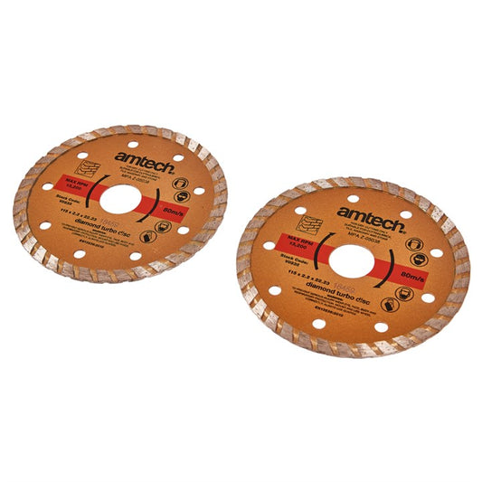 Amtech 2 Piece 115mm (4.5") diamond cutting disc V0235