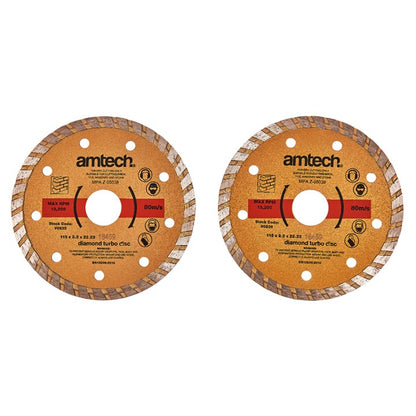 Amtech 2 Piece 115mm (4.5") diamond cutting disc V0235