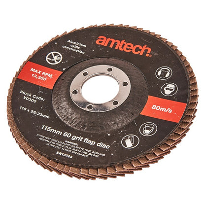 Amtech 115mm 60 grit flap disc V0300