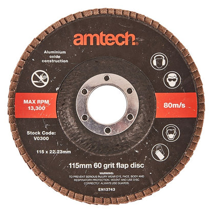 Amtech 115mm 60 grit flap disc V0300