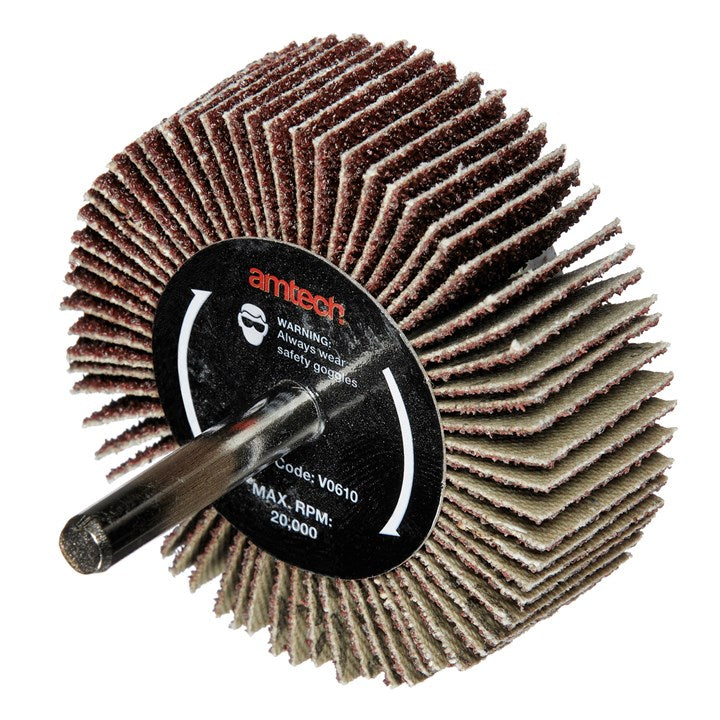 Amtech 60 x 20mm 60 grit abrasive flap wheel V0610