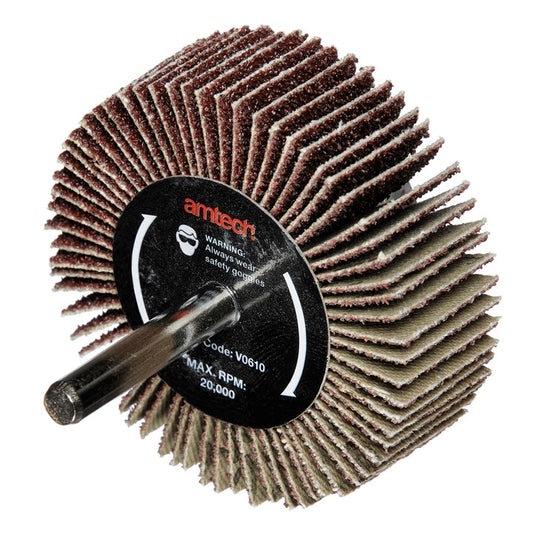 Amtech 60 x 20mm 60 grit abrasive flap wheel V0610