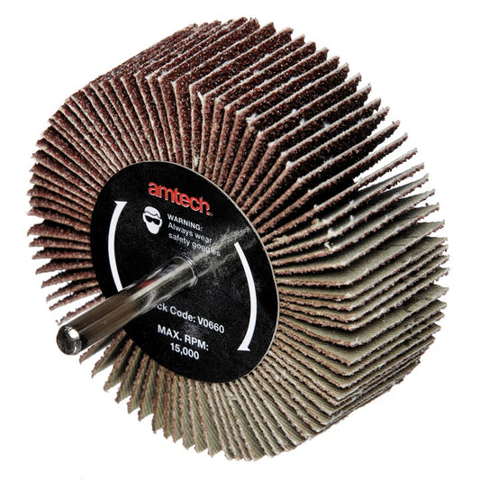 Amtech 80 x 30mm 60 grit abrasive flap wheel V0660