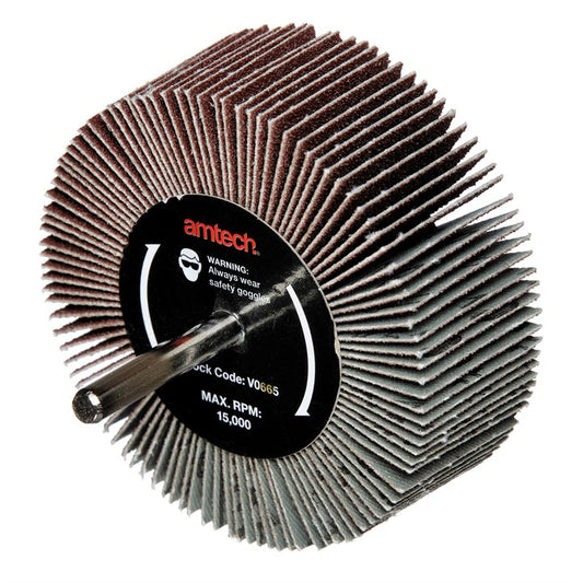 Amtech 80 x 30mm 120 grit abrasive flap wheel V0665