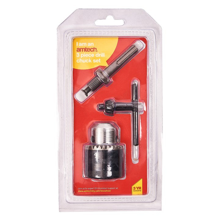Amtech 3 Piece drill chuck set V1282
