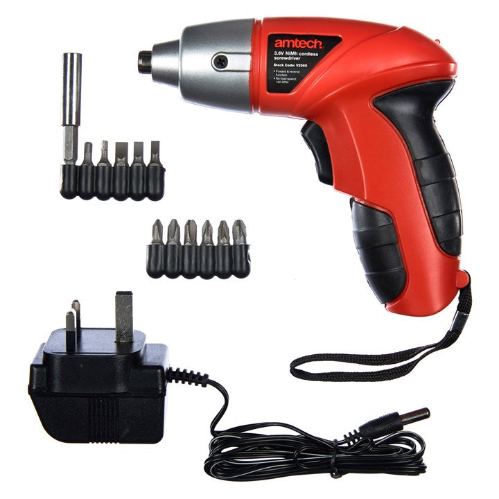 Amtech 3.6V NiMH cordless electric screwdriver kit V2565