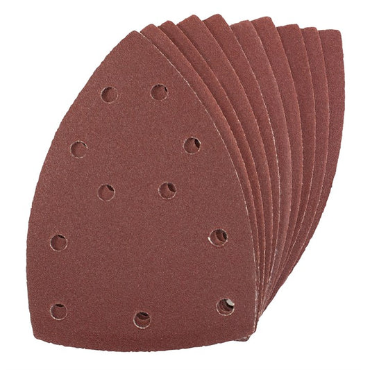 Amtech Pack of 10 P120 grit hook and loop delta sanding sheets V4032