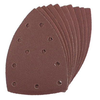 Amtech Pack of 10 P240 grit hook and loop delta sanding sheets V4037