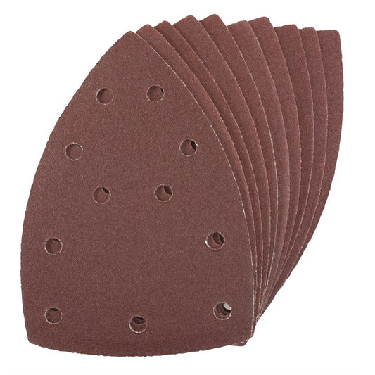 Amtech Pack of 10 P240 grit hook and loop delta sanding sheets V4037