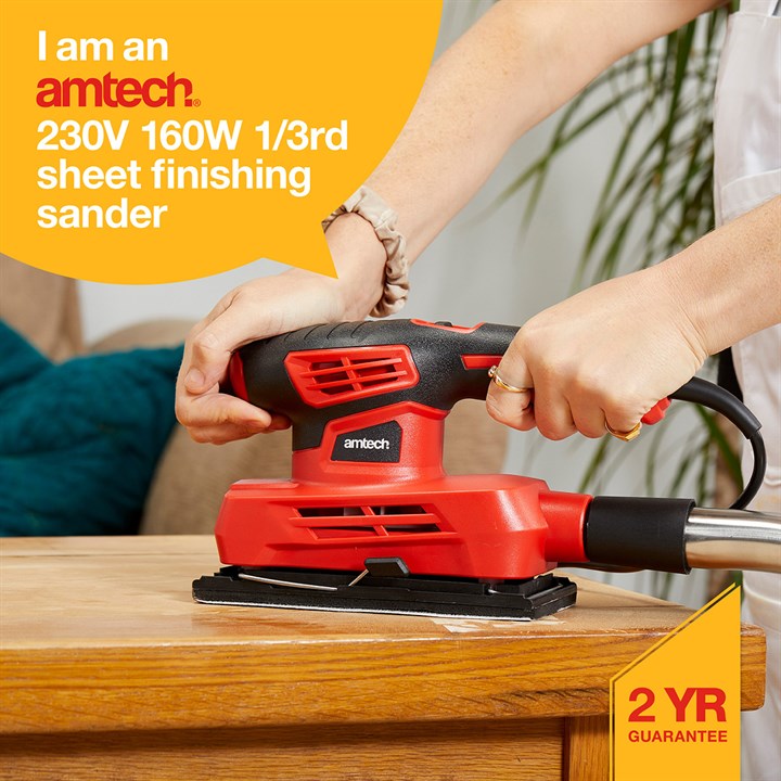 Amtech 230V 160W 1/3 Sheet finish sander V6100