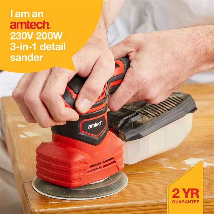 Amtech 230V 200W 3-in-1 detail sander V6115