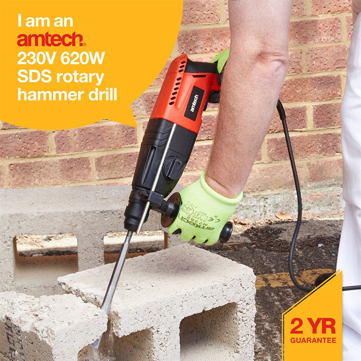 Amtech 620W 230V SDS rotary hammer drill V6130