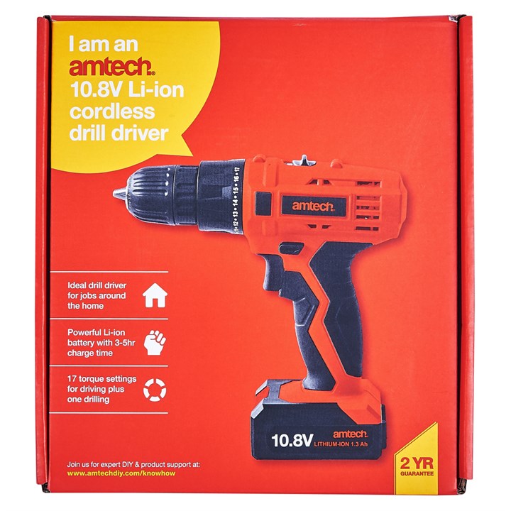 Amtech 10.8V Li-Ion cordless drill driver V6505