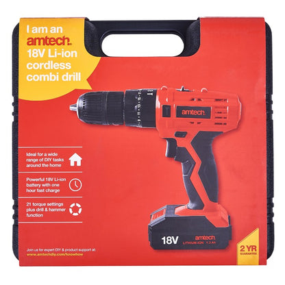 Amtech 18V Li-Ion cordless combi drill V6515