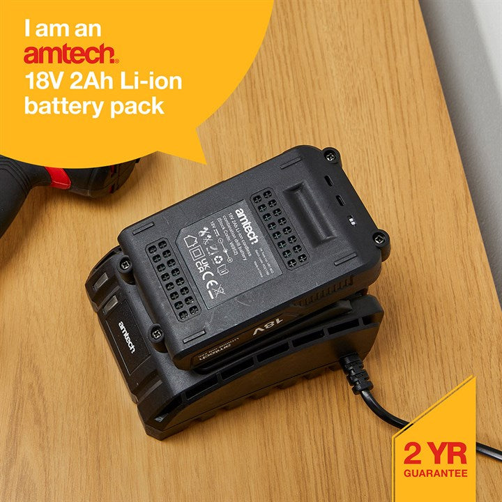 Amtech 18V 2Ah Li-ion battery pack for cordless drill V6952