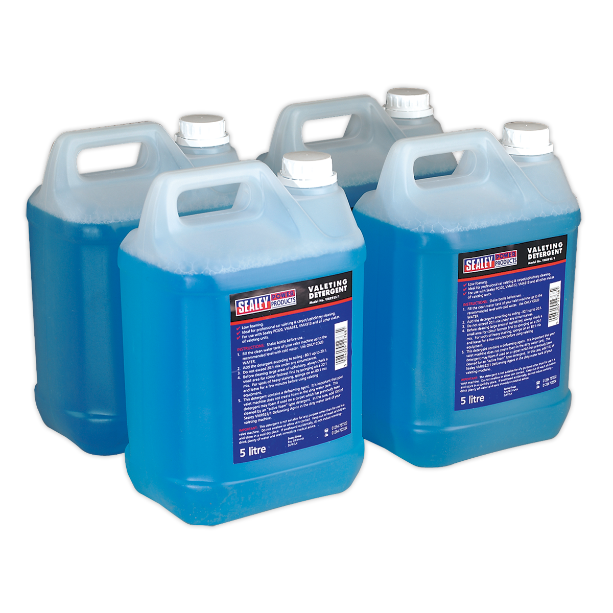 Sealey 5L Carpet/Upholstery Detergent - Pack of 4 VMR925