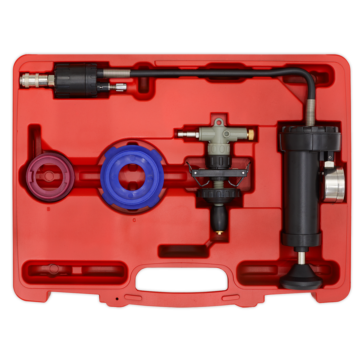 Sealey 4pc Cooling System Pressure Test Kit VS0012