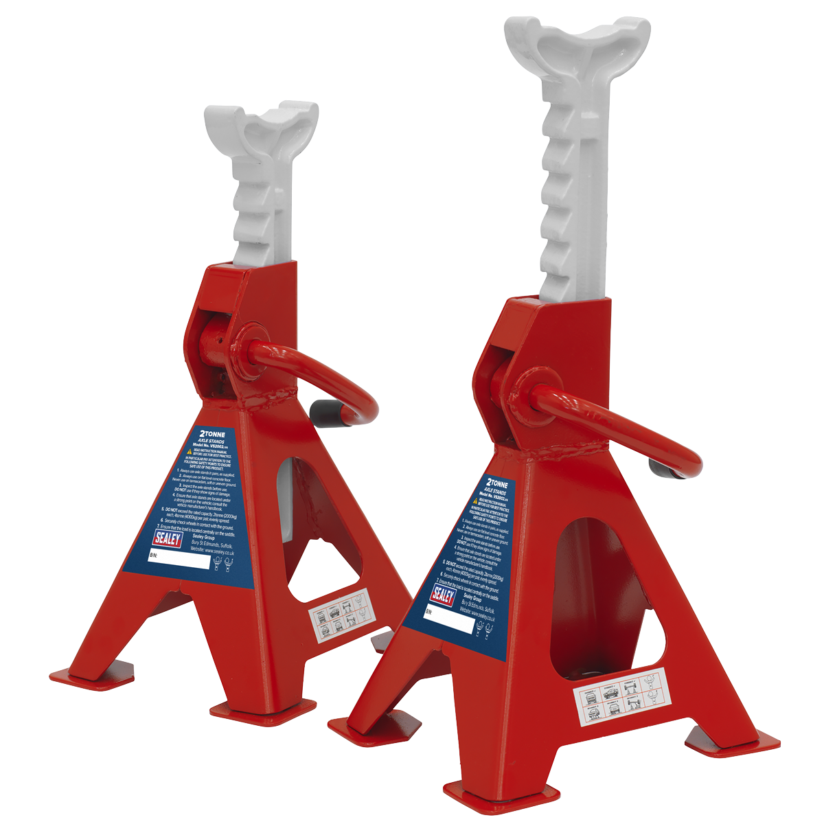 Sealey Ratchet Type Axle Stands (Pair) 2tonne Capacity per Stand VS2002