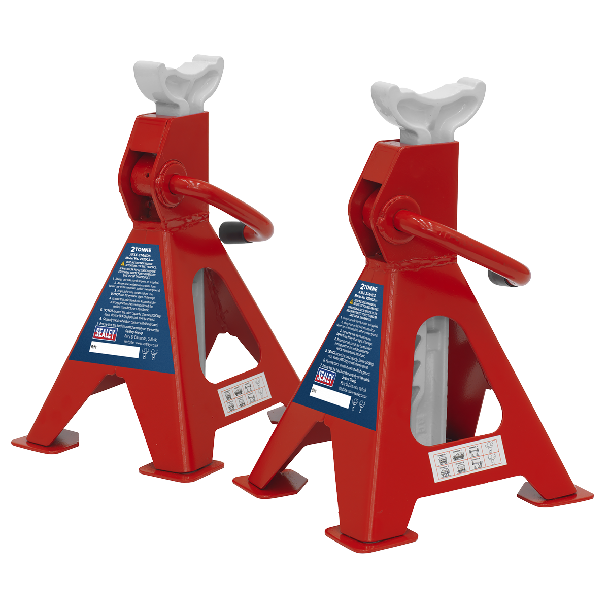 Sealey Ratchet Type Axle Stands (Pair) 2tonne Capacity per Stand VS2002