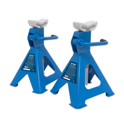 Sealey Ratchet Type Axle Stands (Pair) 2tonne Capacity per Stand - Blue VS2002BL