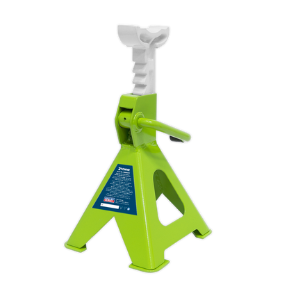 Sealey Ratchet Type Axle Stands (Pair) 2tonne Capacity per Stand - Hi-Vis Green VS2002HV