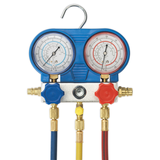 Sealey Air Conditioning System Manifold with Sight Glass VSAC002