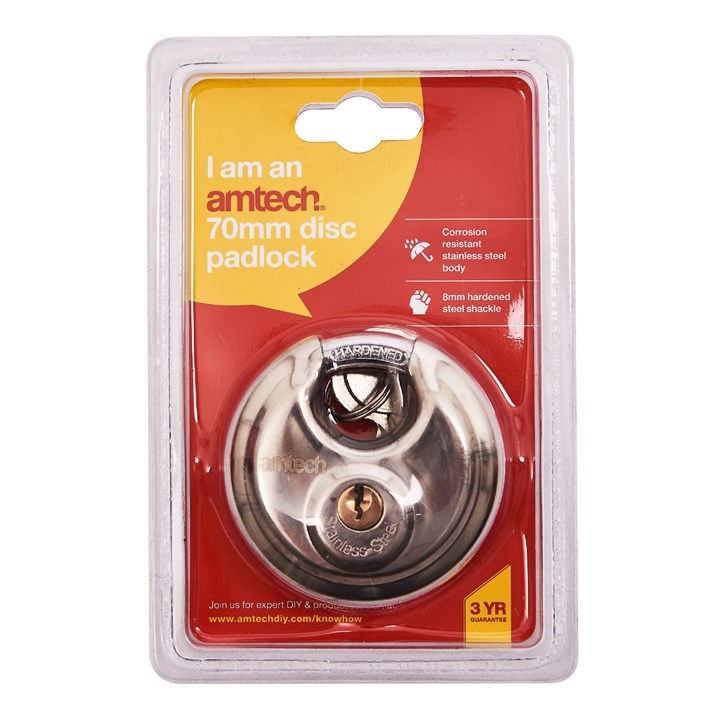 Amtech 70mm Disc padlock W4200