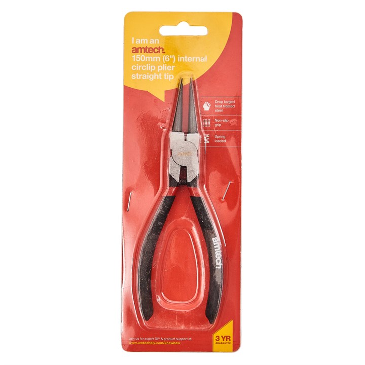Amtech 150mm (6") Circlip plier - internal straight W5900