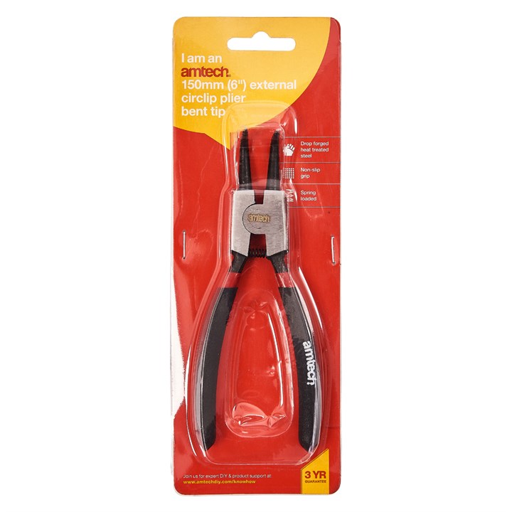 Amtech 150mm (6") Circlip plier - external bent W6050