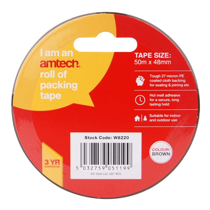 Amtech Brown packing tape (50m x 48mm) W8220