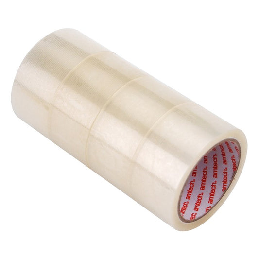 Amtech 4-Pack of clear packing tape (50m x 48mm) W8226