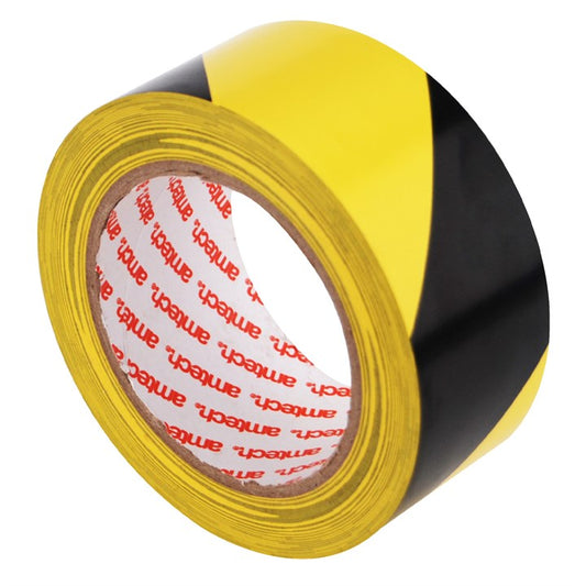 Amtech Black and yellow PVC hazard warning tape (30m x 48mm) W8240