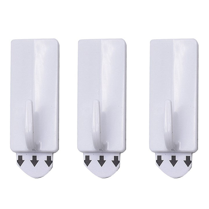 Amtech 3 Piece rectangular, removable self-adhesive hook set (2cm x 5cm) W8303