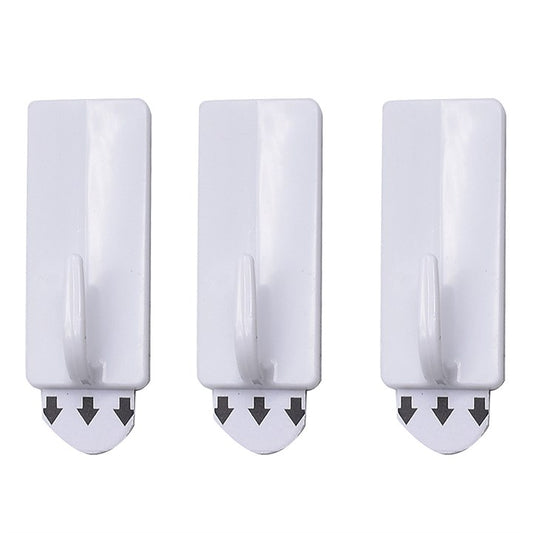 Amtech 3 Piece rectangular, removable self-adhesive hook set (2cm x 5cm) W8303