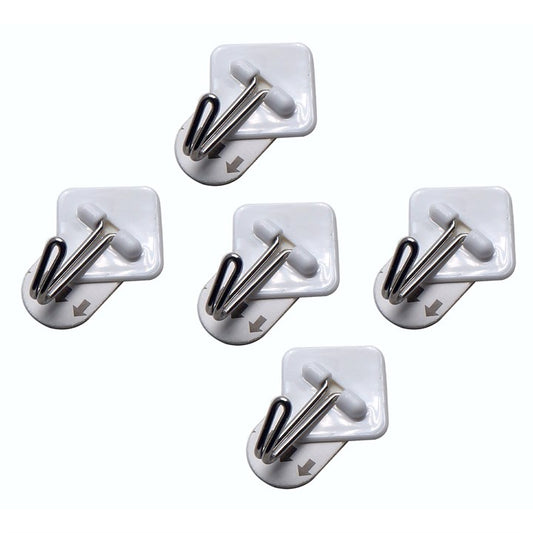 Amtech 5 Piece small, removable self-adhesive metal hook set (3.4cm x 3.4cm) W8305