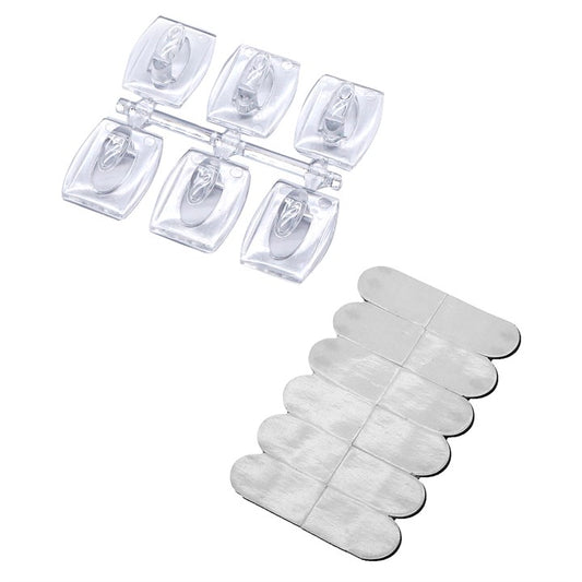 Amtech 6 Piece transparent removable hook set (2.2cm x 2.8cm) W8307