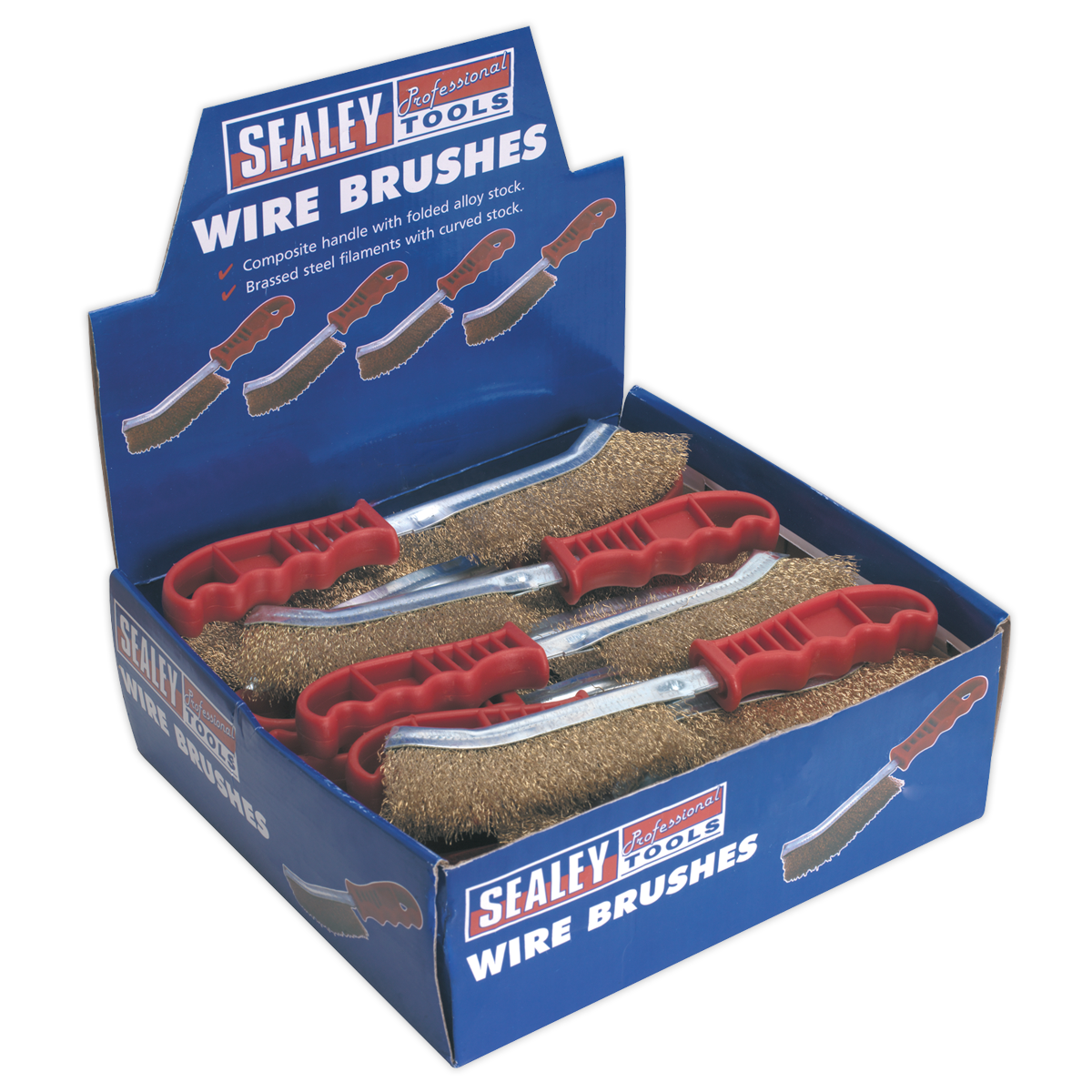 Sealey General-Purpose Wire Brush - Display Box of 24 WB05DB24