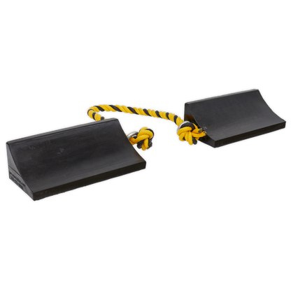 Sealey Heavy-Duty Rubber Wheel Chocks - Pair WC16