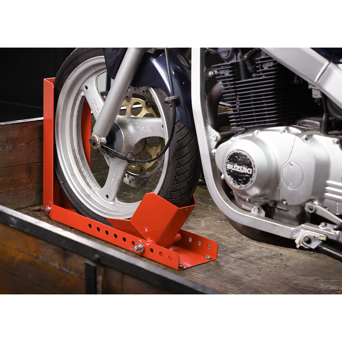 Sealey Motorcycle Roll-in Wheel Clamp - Bolt Down WCR02
