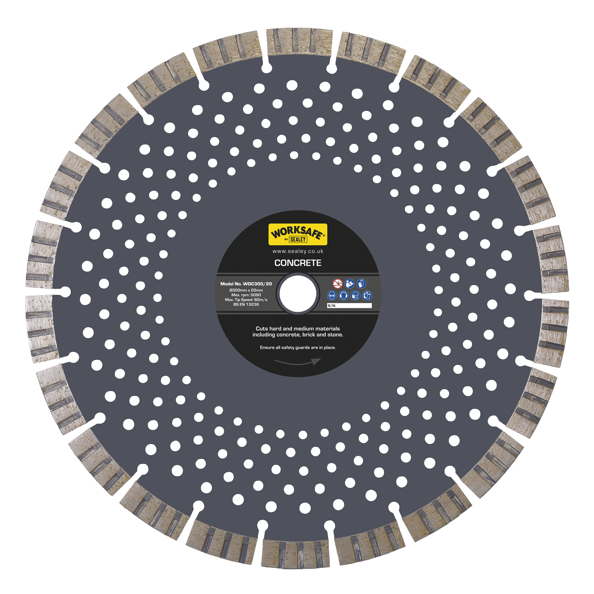 Sealey Ø300mm Concrete Cutting Disc Dry Use WDC300/20