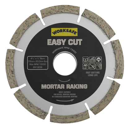 Sealey Ø115 x Ø22mm Easy Cut Diamond Blade - Mortar Raker WDEC1156MR