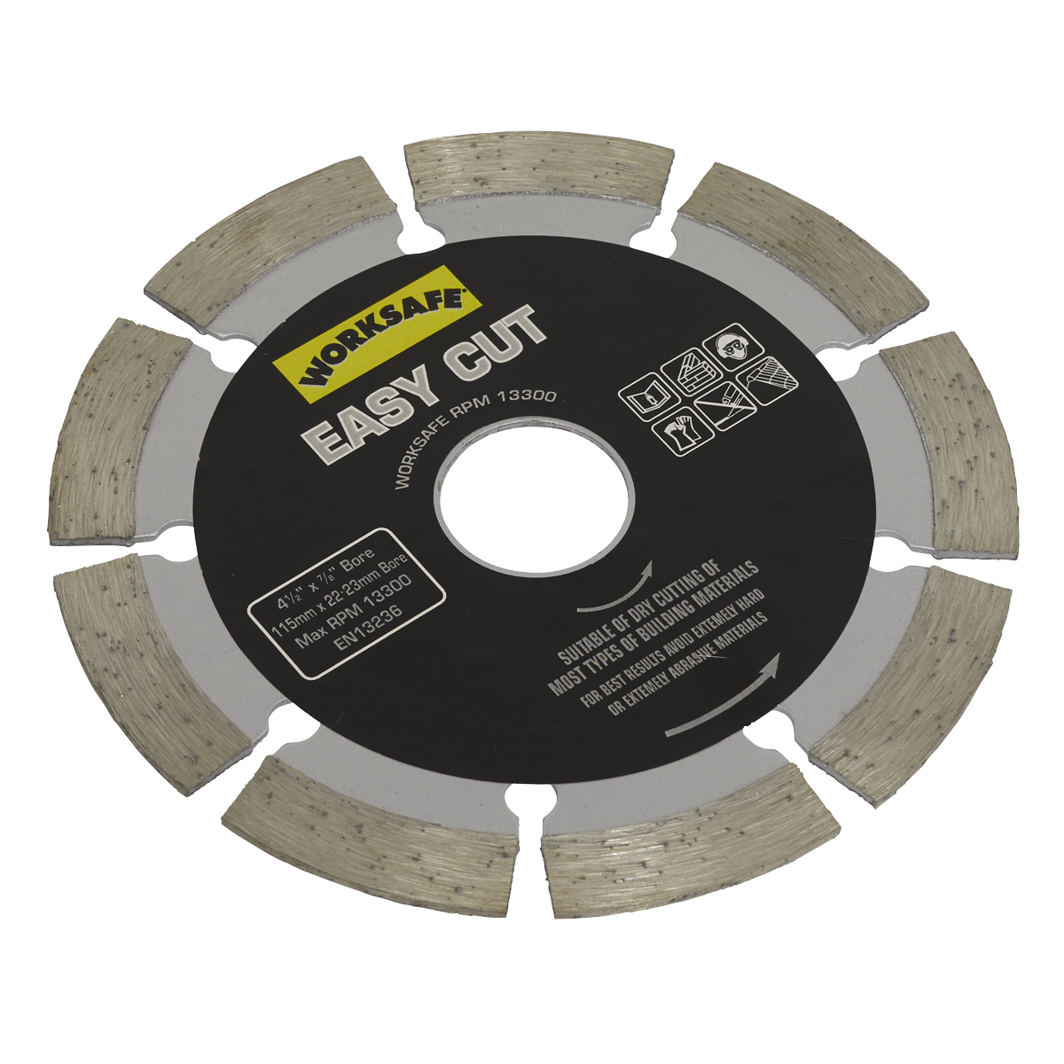 Sealey Ø115 x 22mm Silver Easy Cut Diamond Blade WDEC115