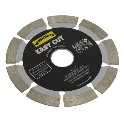 Sealey Ø115 x 22mm Silver Easy Cut Diamond Blade WDEC115