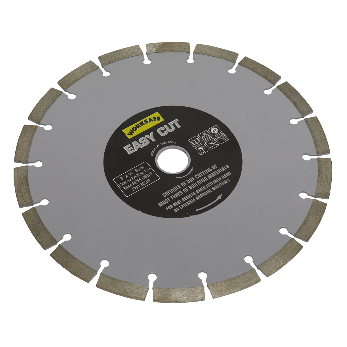 Sealey Ø230 x 22mm Silver Easy-Cut Diamond Blade WDEC230