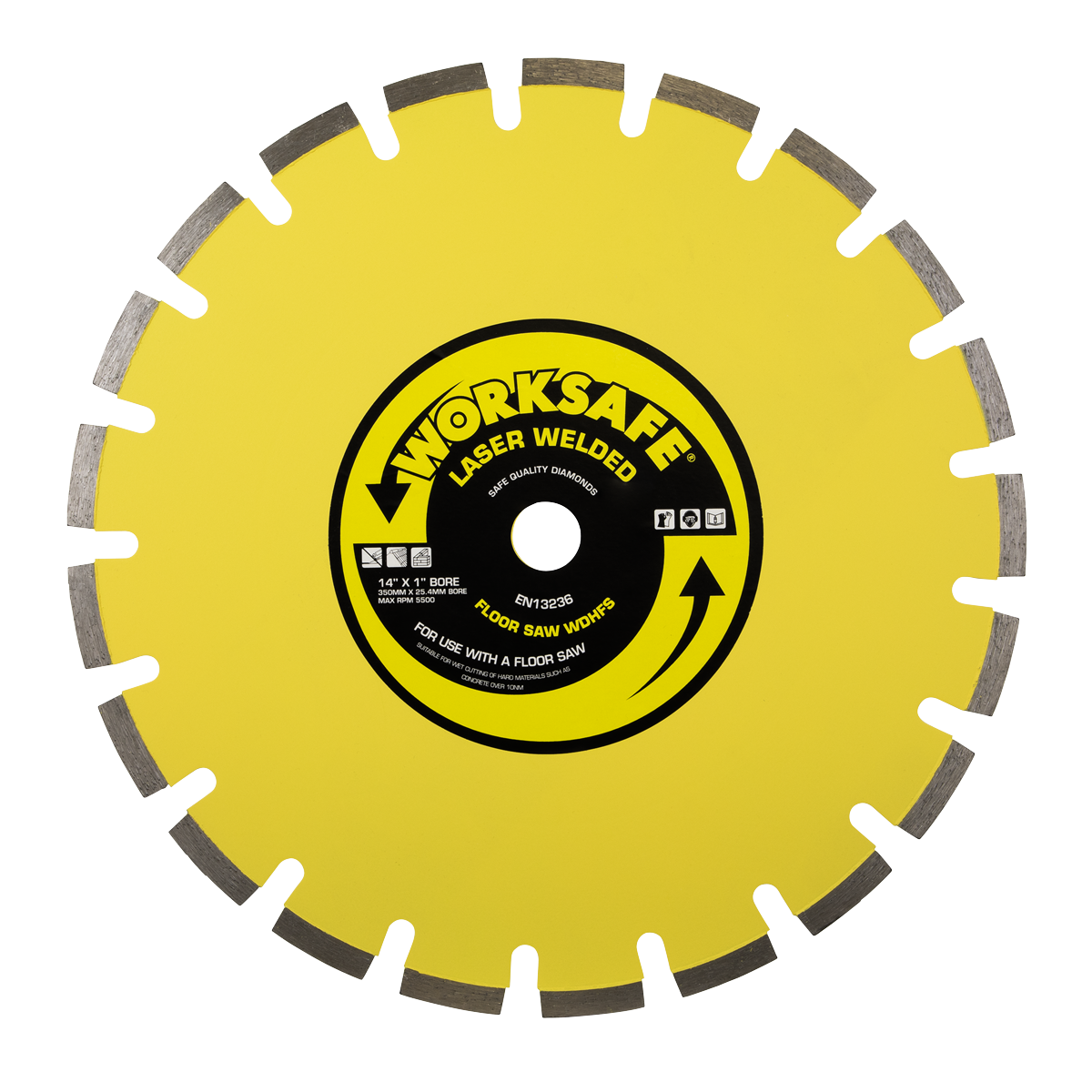 Sealey Ø350 x 25mm Floor Saw Blade (Hard) WDHFS350