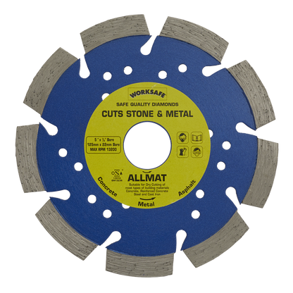 Sealey Ø125 x 22mm Platinum Allmat Diamond Blade WDPA125
