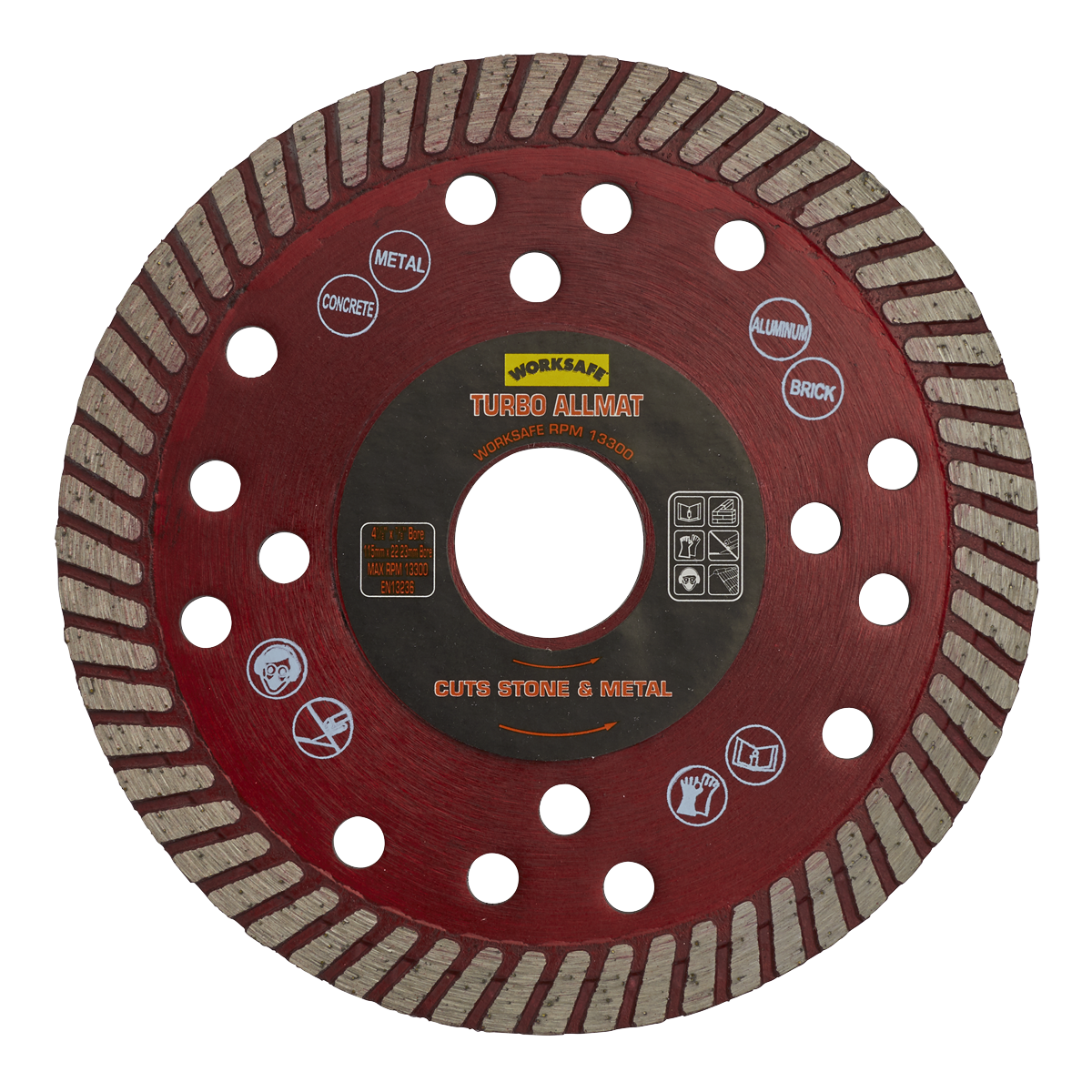 Sealey Ø115 x Ø22mm Turbo Allmat Diamond Blade WDTA115